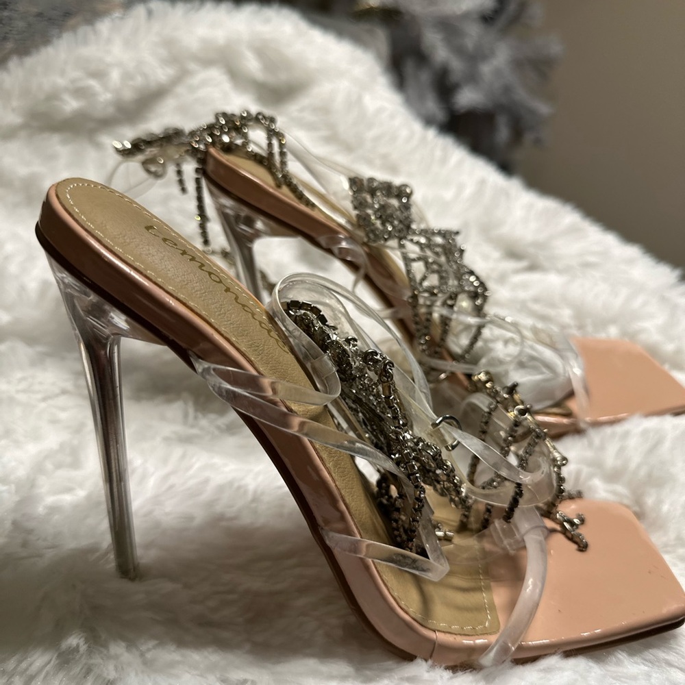 Diamond Gladiator Heels- Nude - Picture 2 of 5